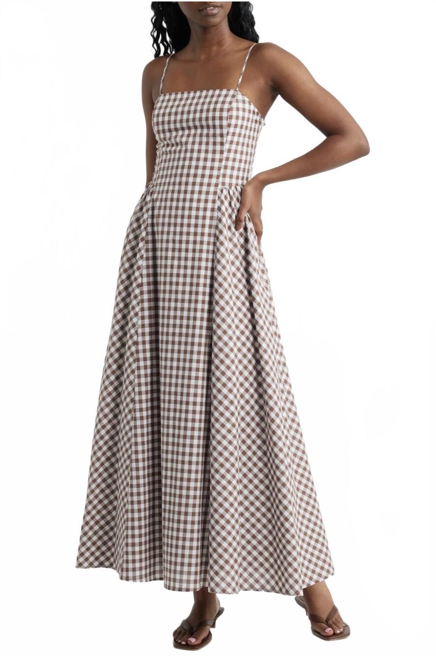 NEW LUCY PARIS kalley midi dress in brown